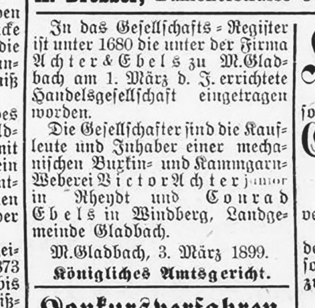 AUNDE_Kap_04_02_Gruendung_1899_Gladbacher_Volkszeitung_Originalseite_bear